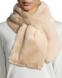 Faux-Fur Pull-Through Scarf, Beige