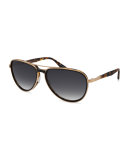 Gazarri Polarized Aviator Sunglasses, Tortoise/Gold