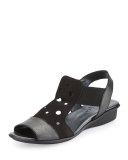 Eddy Perforated Comfort Sandal, Black