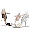 Evangeline Angel Wing Sandal, Pink Glitter