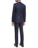 Tonal Windowpane-Check Two-Piece Suit, Navy