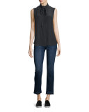 Le High Straight-Leg Cropped Jeans w/Released Hem, Delancey