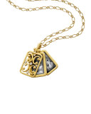 18k Gold Rectangular Gate Pendant Necklace
