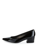 Largo Patent Low-Heel Pump, Black