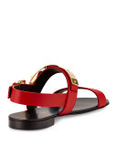 Men's Ski-Buckle Leather Strap Sandal