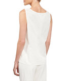 Sleeveless Linen-Blend Shell 