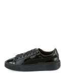 Basket Patent Platform Low-Top Sneaker, Black