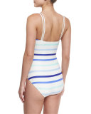provincetown striped cutout one-piece swimsuit