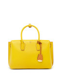 Milla Medium Leather Tote Bag, Sahara Yellow 