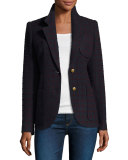 Windowpane-Check Two-Button Blazer