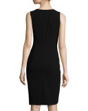 Rosemary Sleeveless Cowl-Neck Dress, Black