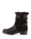 Snowfield Faux-Shearling Ankle Boot, Nero