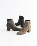 Buckette Suede Chunky-Heel Bootie, Londra