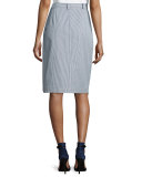 Pinstriped Pencil Skirt