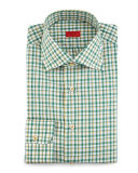 Check Woven Dress Shirt, Green/Yellow