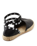 Gilles Studded Espadrille Flat, Black