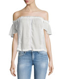 Lucille Off-The-Shoulder Blouse, White