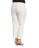 Renoir Cotton Long Pants, White, Plus Size