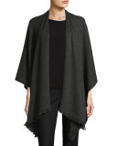 Fringed Cashmere Shawl w/ Chain Detail