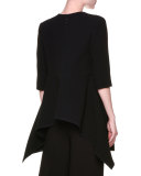Half-Sleeve Fit-&-Flare Tunic, Black