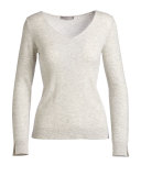 V-Neck Ribbed Modern Cashmere Pullover 