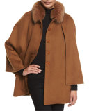 Fox-Collar Felt Cape, Spice