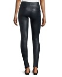 Lamb Leather Leggings, Sapphire