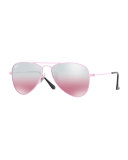 Children's Mirrored Aviator Sunglasses, Pink
