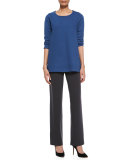 Flat Wool-Knit Pants
