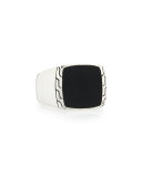 Men's Silver & Black Jade Signet Ring