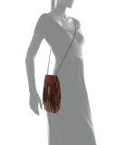 Anita Toy Flat Suede Fringe Crossbody Bag, Brown