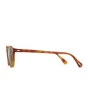 Gregory Peck Round Plastic Sunglasses, Blonde Tortoise