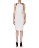 Elvaston Sleeveless Sheath Dress, White/Black
