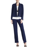 Washable-Crepe Straight-Leg Pants