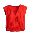 Dania Slouchy Crossover Top, Red