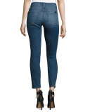 Lorient Embellished Skinny Ankle Jeans, Blue