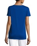 Sleek Viscose Jersey Crystal-Trim Tee