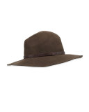 Wide-Brim Wool Felt Fedora Hat, Brown