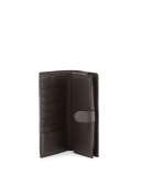 Intrecciato Lambskin Continental Wallet, Dark Brown