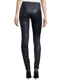 Leather Leggings, Navy
