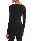 Crewneck Long-Sleeve Tee, Black