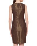Metallic Woven Sheath Dress