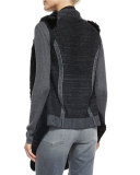 Sleeveless Fur Vest w/Sweater Back