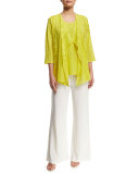 Siesta Mesh Mid-Length Cardigan, Yellow