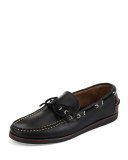 Yarmouth USA Leather Boat Shoe, Black