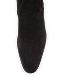 Suede Side-Zip Knee Boot