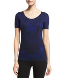 Short-Sleeve Geometric Tee, Blue/Multi