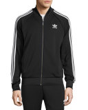 Striped Raglan Track Jacket, Black