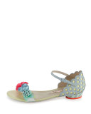Lilico Floral Sequin Flat Sandal, Pearl Blue