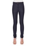 High-Waist Skinny-Leg Denim Jeans, Indigo